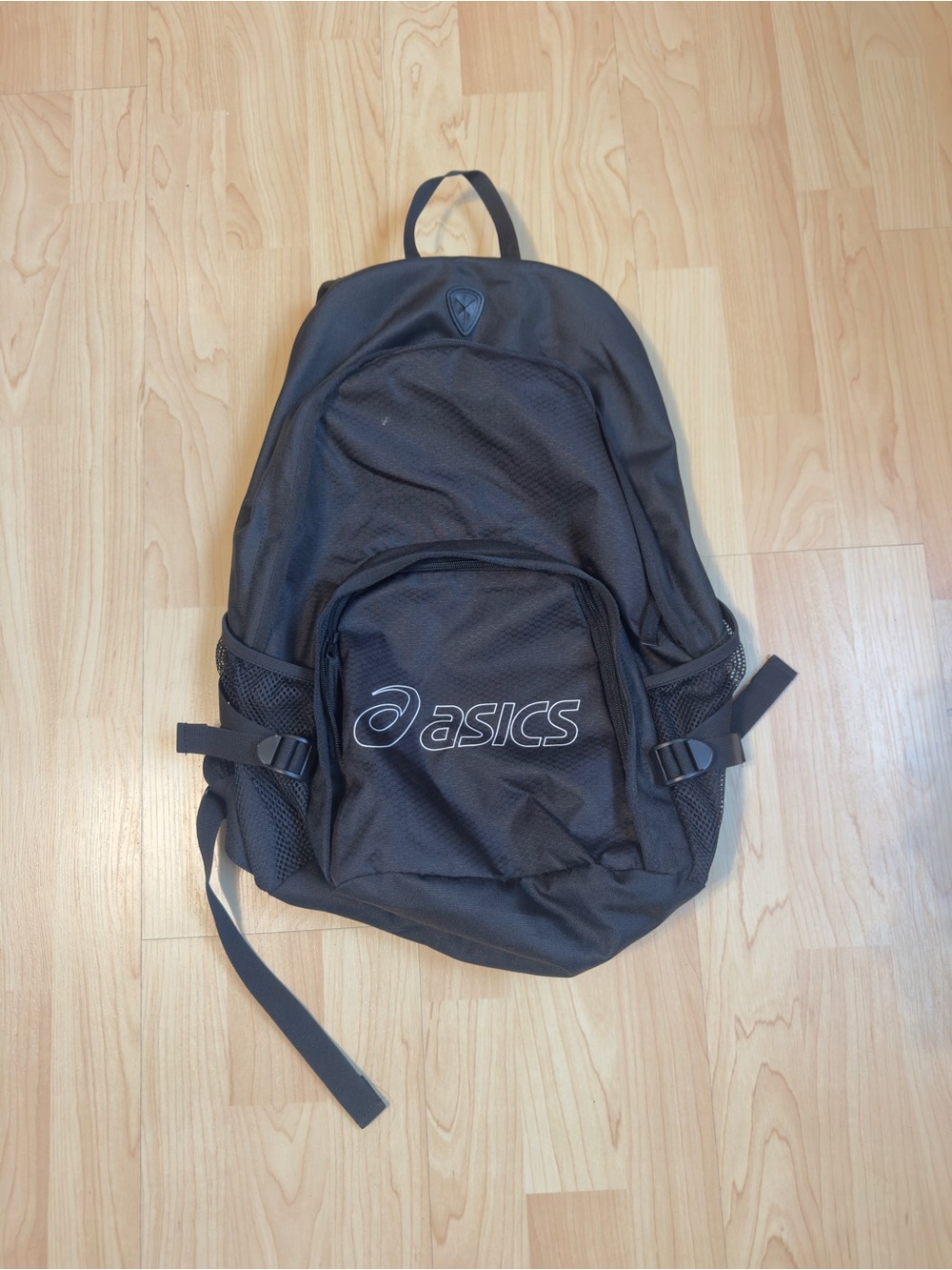 ASICS Black Mesh Front Logo Backpack